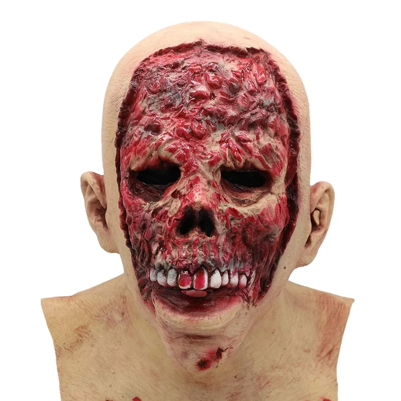 Bloody Zombie Mask Melting Face Latex Costume Walking Dead Halloween Scary Horror Spoof Tricky Toy | Дом и сад