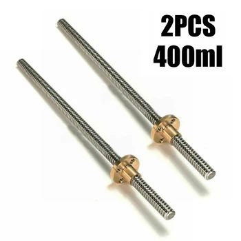 

2pcs T8 300/400/500mm 2mm Pitch 8mm Lead Screw Rod And Nut For 3D Printer Threaded Rods With Brass Nut