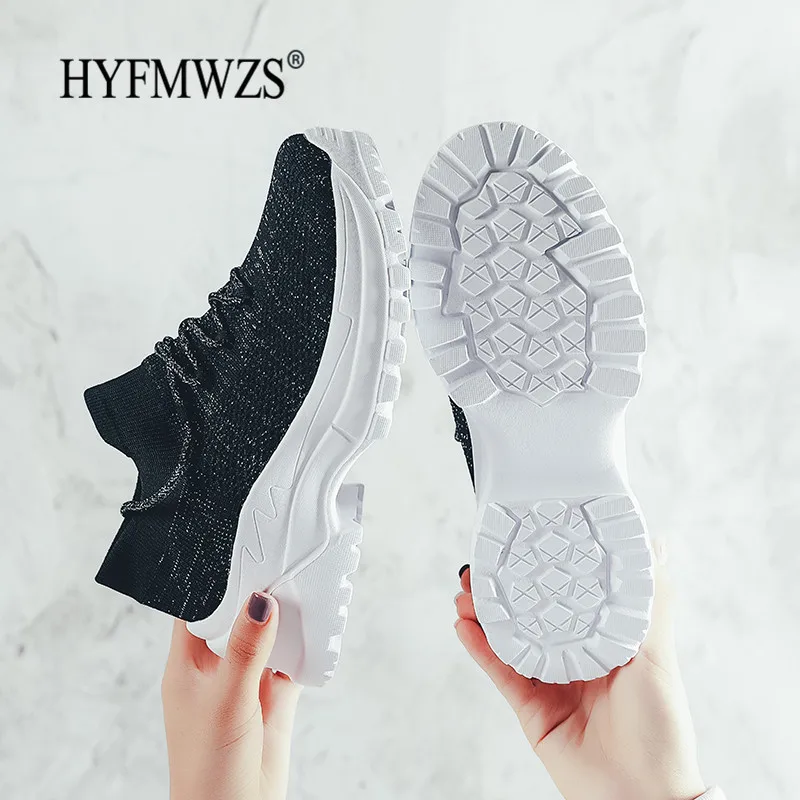HYFMWZS/обувь с дышащей сеткой; zapatillas mujer; кроссовки на платформе; летняя легкая прогулочная обувь; Buty Damskie; Большой размер 42
