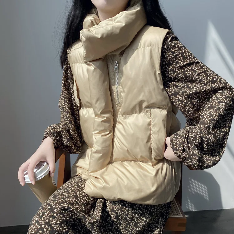 Mooirue Зима Осень Harajuku парка жилет пальто без рукавов хлопковая стеганая одежда свободный короткий уплотненный теплый хлопковый жилет