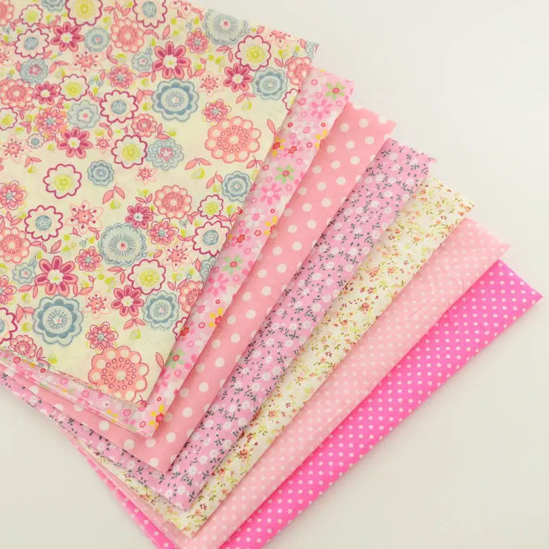 Booksew хлопчатобумажная ткань смесь 7 7 шт./лот простые толстые четверти комплект для кукол пэчворк розовый цвет скрапбукинг Швейные игрушки