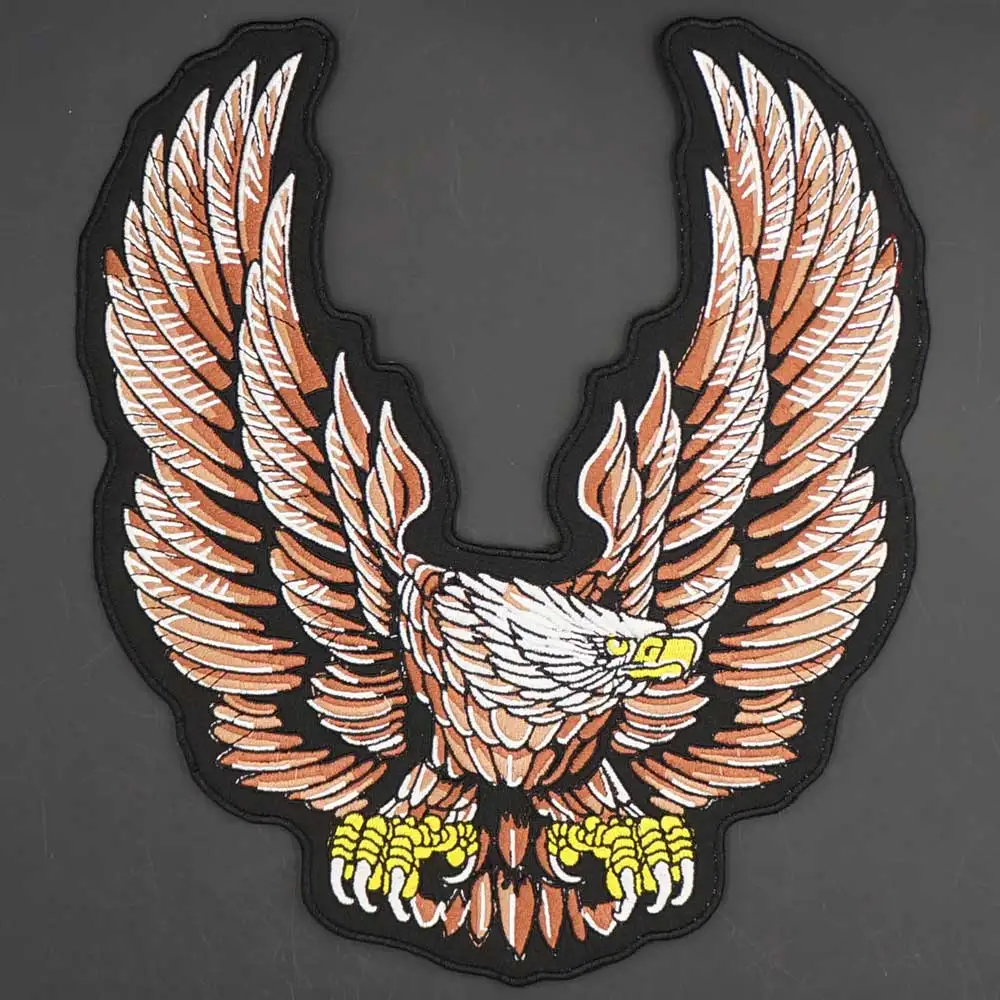 

Large cloth patch Motorcycle locomotive eagle embroidery badge cloth Leather jacket decoration Back High-grade Iron-On