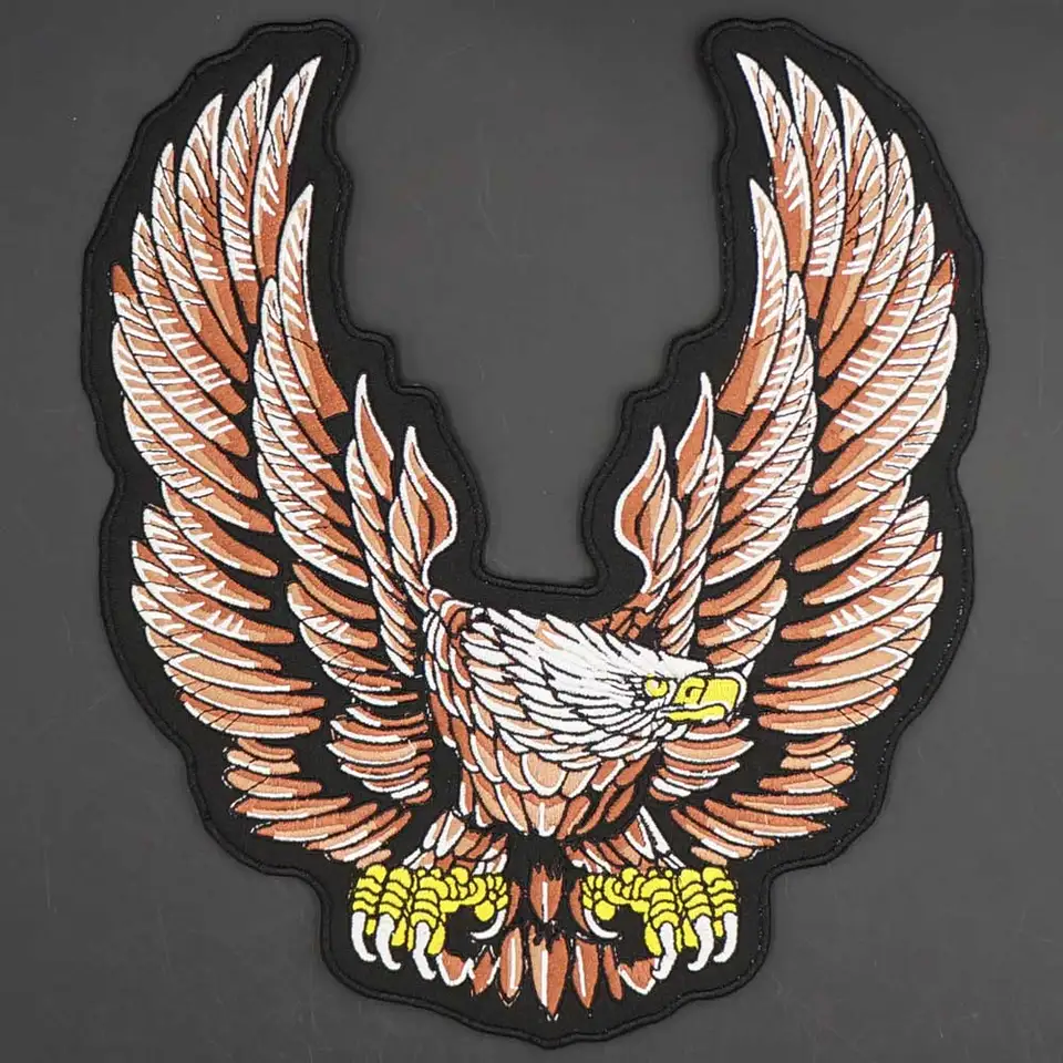 Toppa Ricamata Termoadesiva Moto Guzzi Aquila Oro - 10x2 Cm, Replica-1232