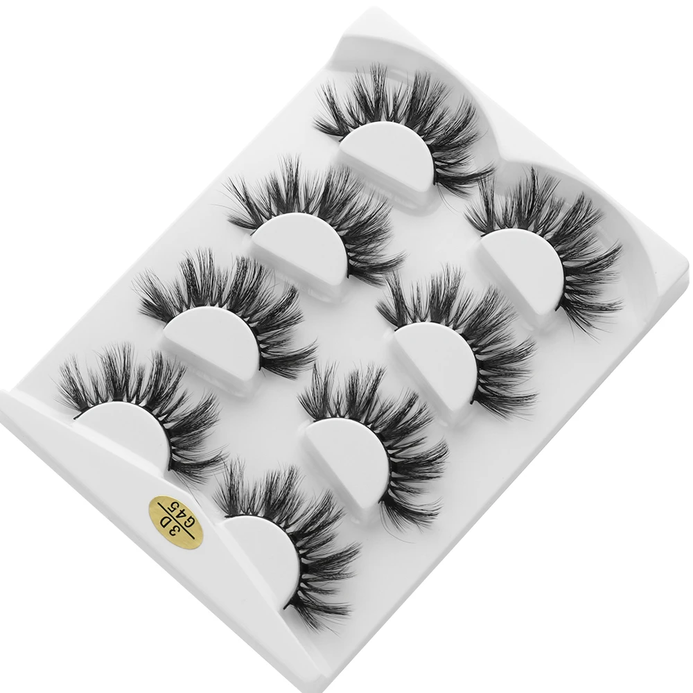 

4 Pairs 3D Faux Mink False Eyelashes Natural Thick Cross Eye Lashes Criss-cross Wispy Handmade Eye Makeup Beauty Extension Tools