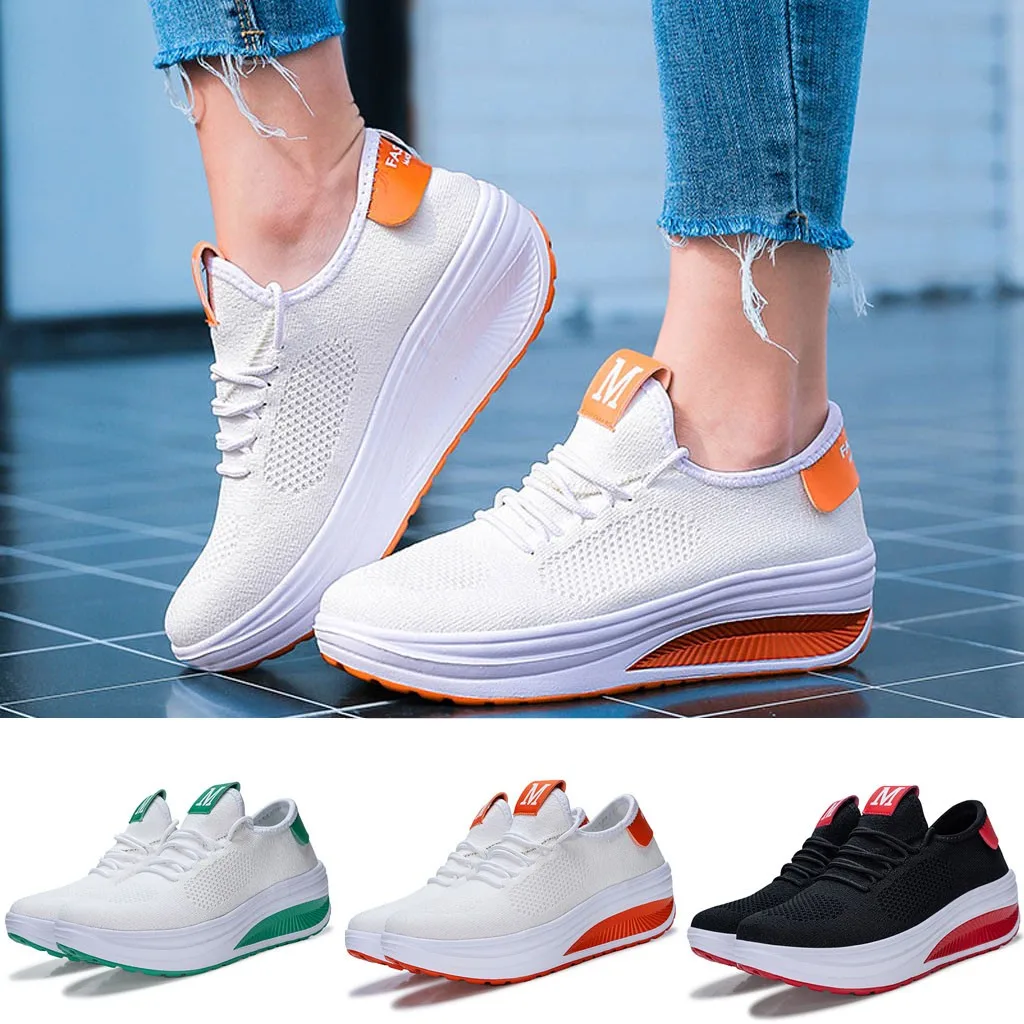 

Fashion Shoes Women Mesh Flat Shoes Sneakers Platform Shoes Women Loafers Breathable Air Mesh Swing Wedges Shoe Breathable Flats
