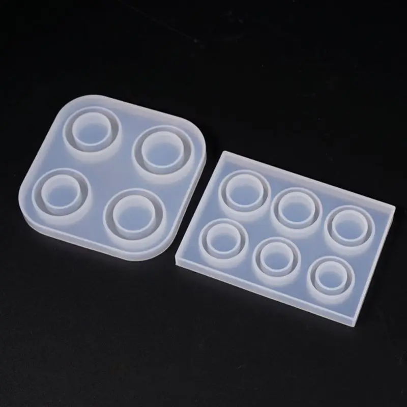 

4/6 Grid DIY Handmade Rings Shape Silicone Epoxy Mold UV Resin Moulds Pendant Tools Jewelry Making