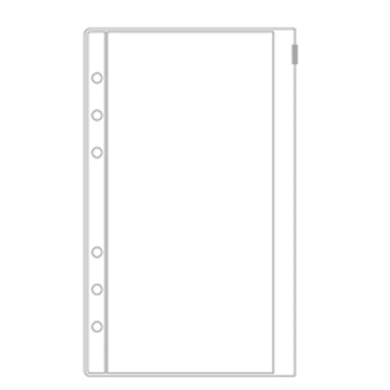 A6 Storage bag A5 A6 сумка из полипропилена на молнии стандартная 6 отверстий прозрачная сумка для карт банкноты сумки свободные лист держатель для пластиковых карт карманы органайзер для хранения - Цвет: A6 Storage bag