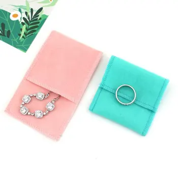 

300pcs Jewelry Velvet Bag With Dark Buckle Wedding Jewelry Packing Envelope Pouch Double Sided Velvet NO312