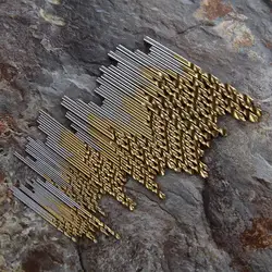 Juego de brocas de acero de alta velocidad HSS, herramientas eléctricas de alta calidad para Metal y madera, recubiertas de titanio, 1/1, 5/2/2, 5/3mm, 50 Uds.