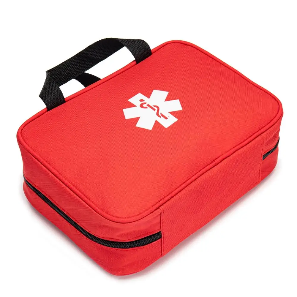  Bolsa de primeros auxilios pequeña botiquín de primeros  auxilios, bolsa vacía de primeros auxilios, bolsa de emergencia portátil  para exteriores, hogar, oficina, senderismo, caja de almacenamiento  multifuncional (color rojo) : Salud
