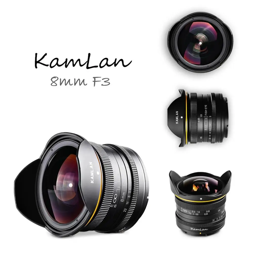 KamLan 8 мм F3.0 APS-C ручной широкоугольный объектив рыбий глаз для DSLR камеры DSLR Объектив камеры "рыбий глаз" широкоугольный объектив рыбий глаз