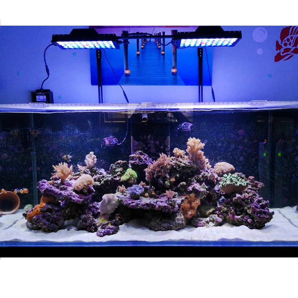 PopBloom Смарт аквариумное светодиодное освещение для морских кораллов рифовый аквариум светодиоидное освещение с регулируемой яркостью для 120 см майка восход солнца Turing30