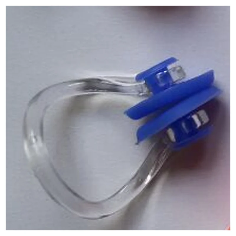 Прозрачный синий+ 2 резиновых пластиковых зажима для носа