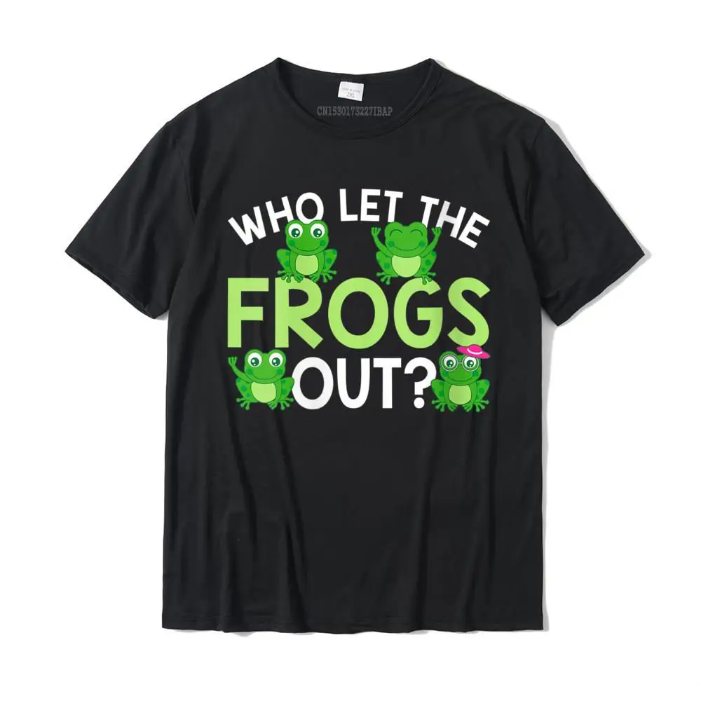 Printing Cheap Men Top T-shirts Crewneck Short Sleeve 100% Cotton Fabric Tops Shirts Birthday Tops Tees Wholesale Womens Who Let The Frogs Out Funny Frog Lovers MM V-Neck T-Shirt__MZ22916 black