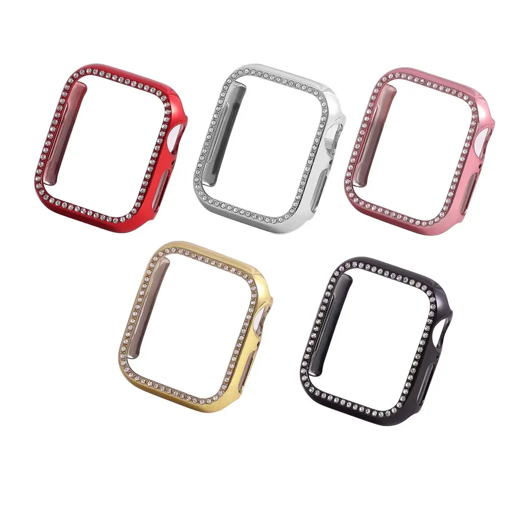 Для Apple Watch 4, 5 поколения, водостойкий, бриллиантовый, Улучшенный чехол для ПК 38, 42, 40, 44 мм, защитный чехол для умных часов