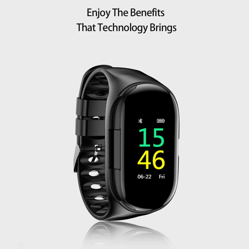 OTTWN M1Wireless Earphone With AI Smart Watch With Bluetooth Earphone Heart Rate Monitor Smart Wristband Long Time Standby Sport