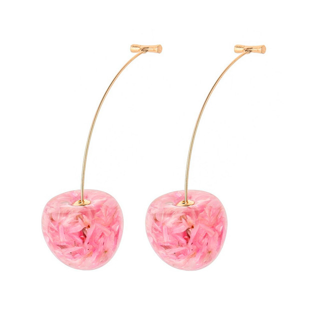 New Korean Acrylic Pink Geometric Earrings for Women Cute Romantic Round Flower Heart Candy Color Fashion Jewelry Brincos