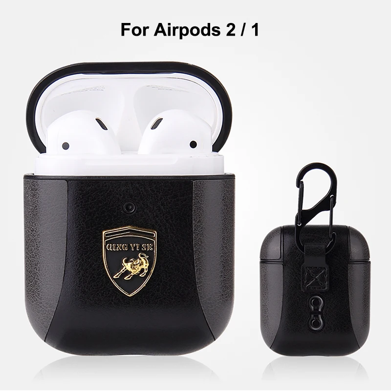 Роскошный кожаный чехол для Apple Airpods Pro противоударный чехол для Airpods Pro 3 2 1 чехол для Apple Air pods 3 Pro защитный чехол - Цвет: Black airpods 2 1