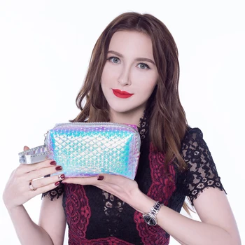 

BEAUTYBIGBANG Large Capacity Colorful Fish Scales Makeup Bag Portable Waterproof Multi-function Storage Bag