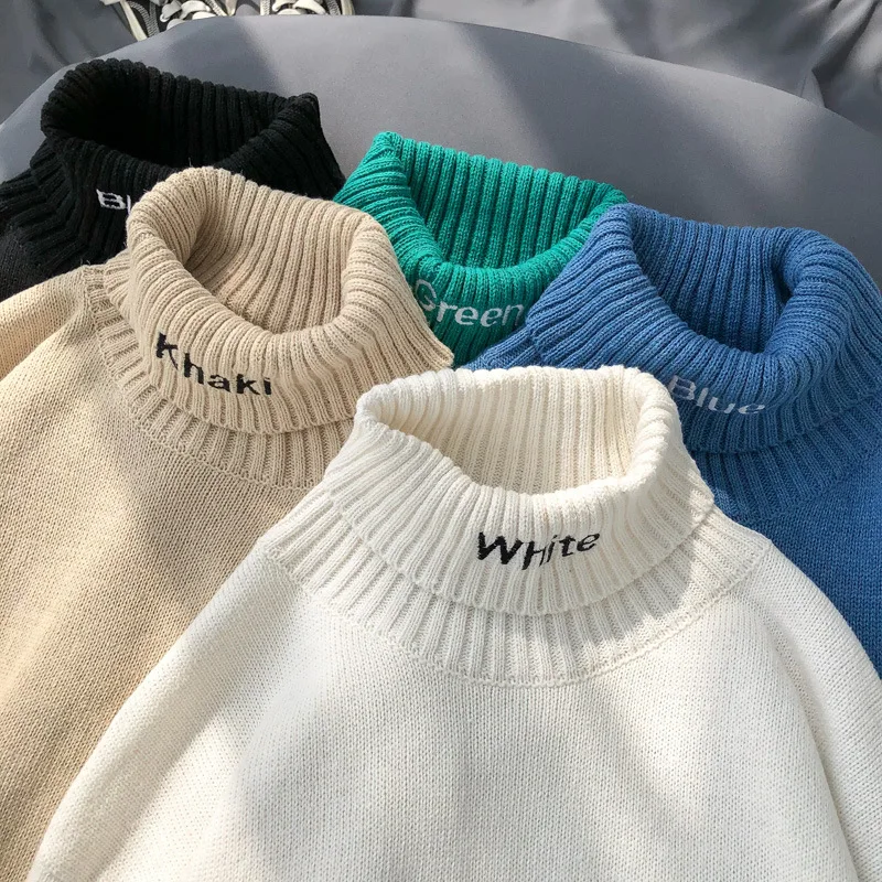 

Women Turtleneck Plus Size Sweater Letter Embroidery Men Sweaters Winter Long Sleeve High Quality Couple Pullover Tops