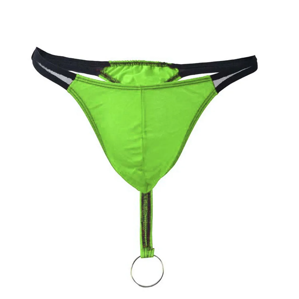 Мужские модные стринги, Т-образные, микро стринги, нижнее белье, ropa interior hombre slip homme calzoncillos, мужские стринги - Цвет: Green