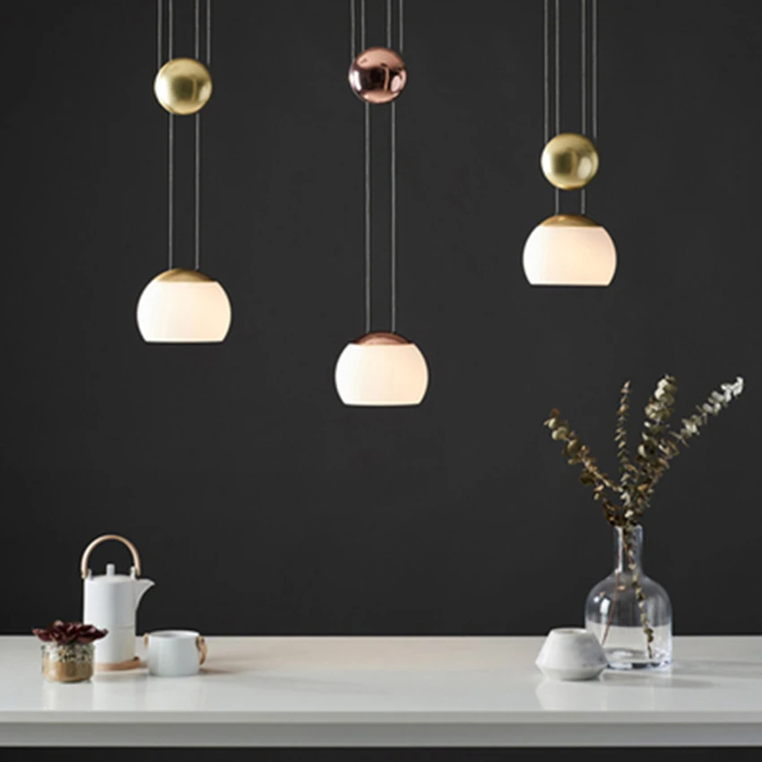 Nordic Creative LED Lifting Glass Restaurant Pendant Lights Lighting Modern Design Cafe Living Room Lamp Bedroom Decor Fixtures