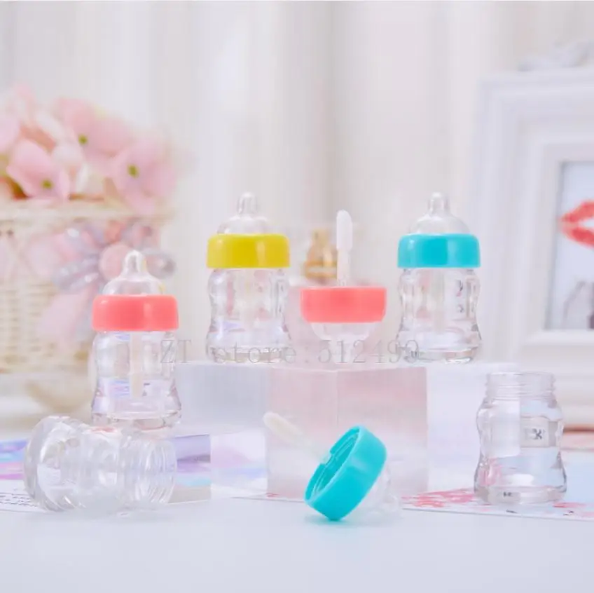 

10-100PCS 7ml Milk Bottle Lip Gloss Tube Bottle Empty Lipgloss Tube Plastic Transparent/Yellow/Pink Lip Gloss Cosmetic Container