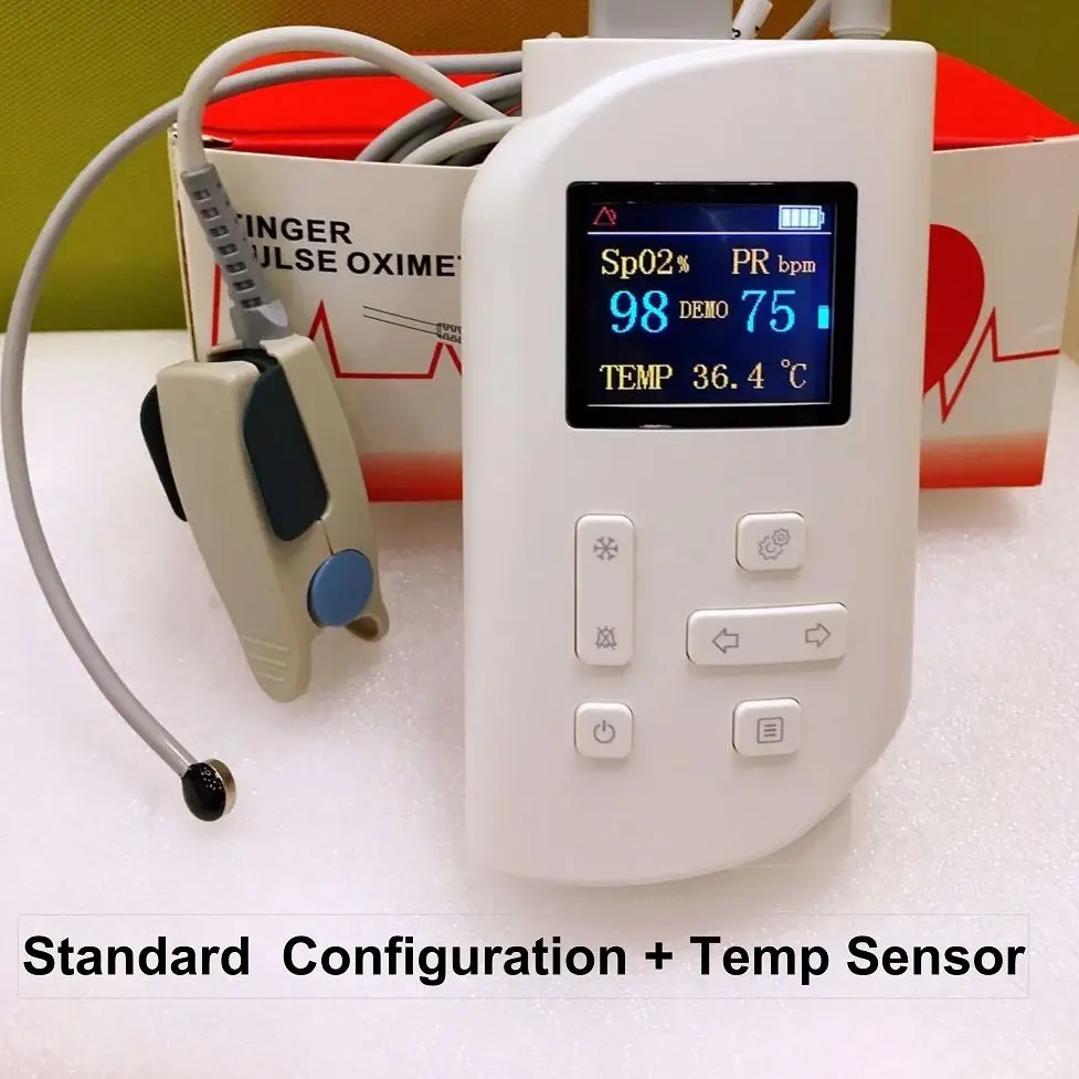 Handheld OLED Screen Pulse Oximeter Oximeter Pulse with SPO2 ， PR，Temp
