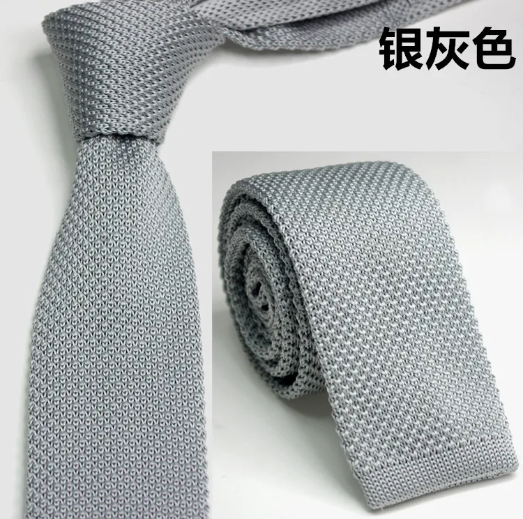Korean-style Solid Color Knitted Tie Men And Women Slim Tie Casual Knitted Tie Yarn Tie 28-Color