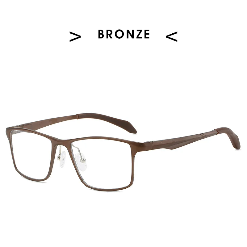 Мужские очки из алюминия и магния квадратные оптические сверхлегкие очки от миопии Рецептурные очки - Цвет оправы: brown