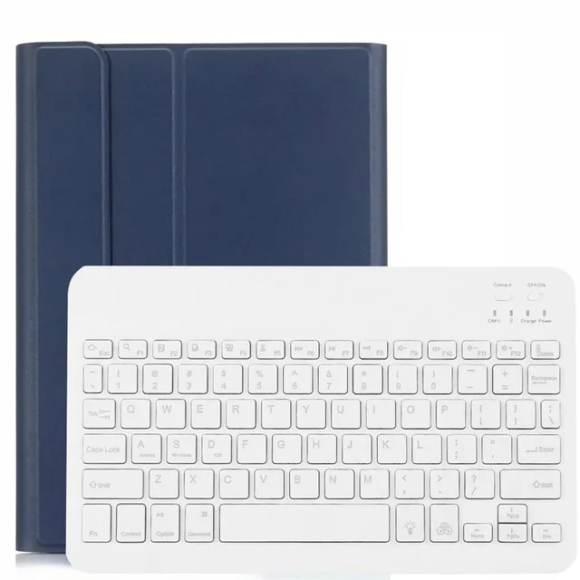 Беспроводная Bluetooth клавиатура чехол для Samsung Galaxy Tab S6 SM-T860 SM-T865 чехол смарт-Обложка для планшета с держателем карандаша - Цвет: Blue and White