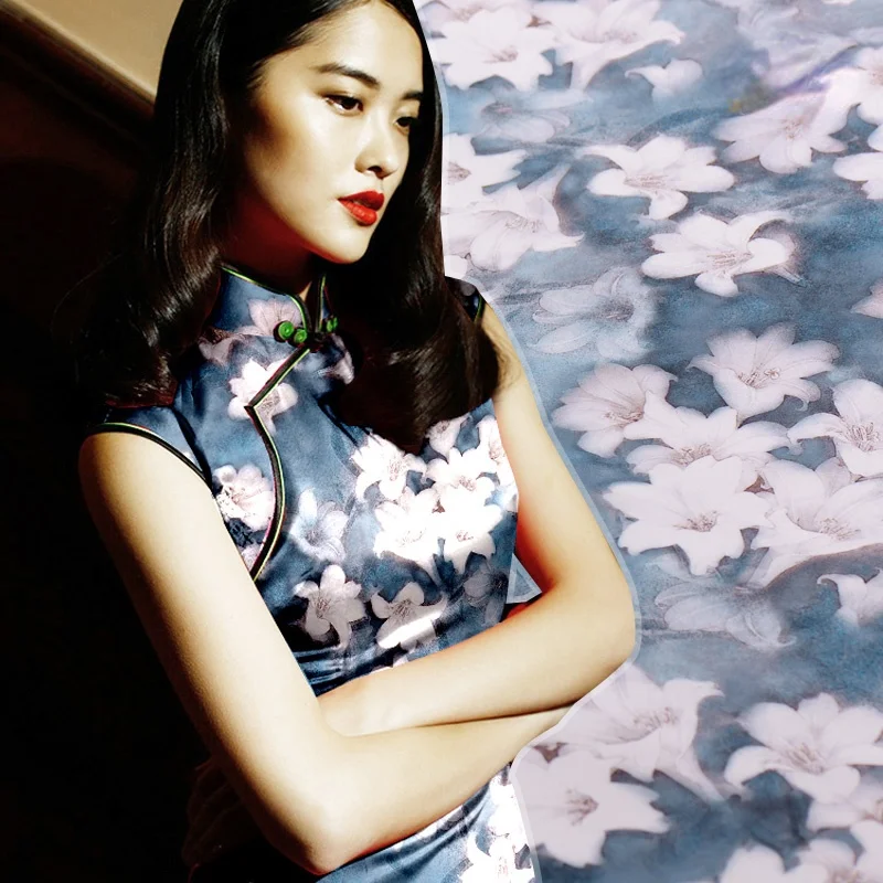 

Natural 100% Mulberry Chinese Heavy Crepe Silk Fabric 22mm Matt Cheongsam Dress Fabrics Wholesale Cloth Per Meter Sewing