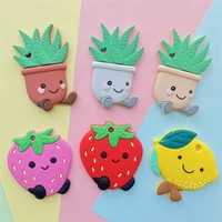 1pcs Silicone Baby Teether Rodent Avocado Strawberry  Cactus DIY Accessories baby teething Necklace Toy 2