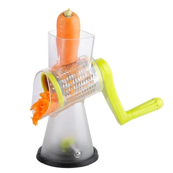 

Manual Roller Vegetable Slicer Cutter Potato Chopper Carrot Grater Detachable 3x Stainless Steel Blade Non-Slip Base Meat