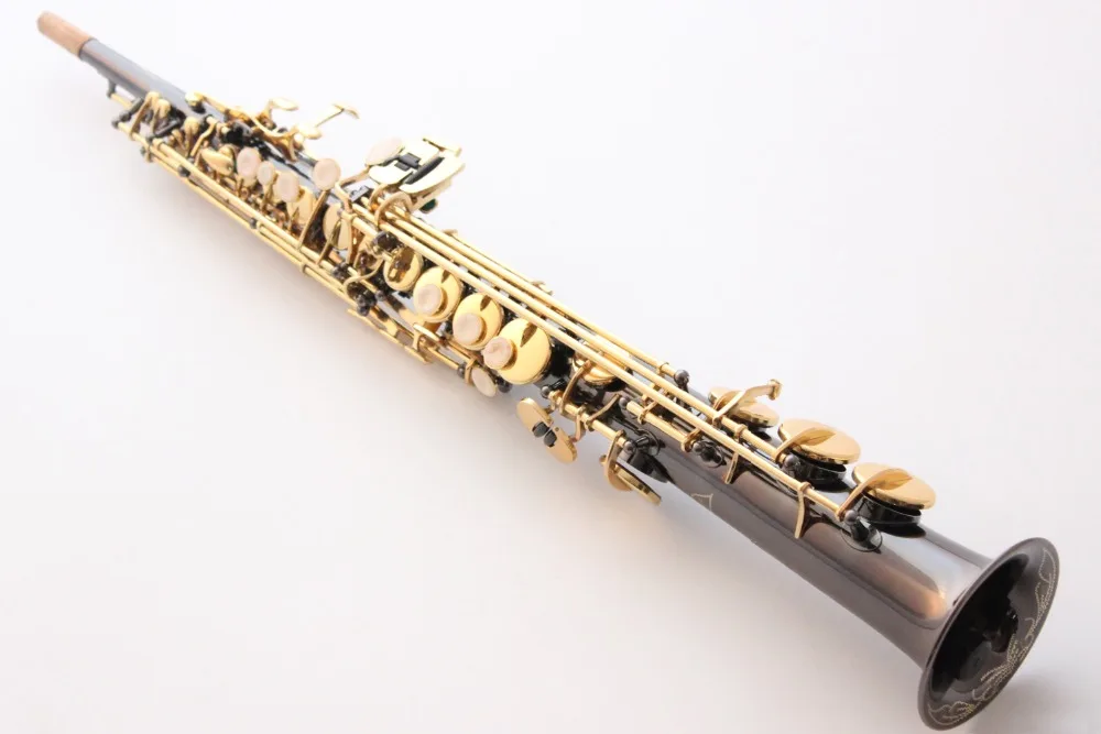 Музыкальный Fancier-клуб сопрано саксофон Ссылка 54 черный лак b-плоский сопрано Sax R54 с Чехол мундштук трости шеи