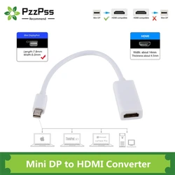 PzzPss Mini Displayport To HDMI Cable 1080P TV Projector Projetor DP 1.4 Display Port Converter For Apple Macbook Air Pro