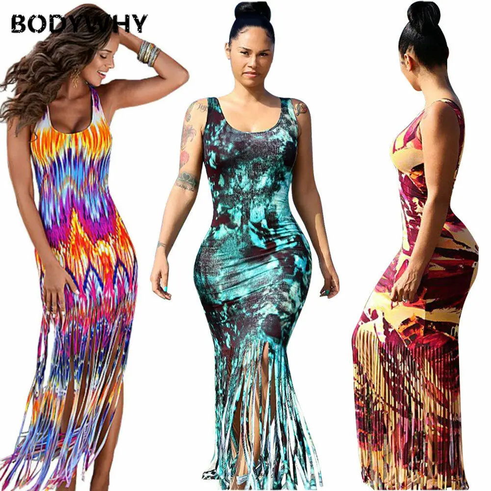 Women Summer Casual Beach Dress Sleeveless Tank Top Tassels Long Maxi Dresses Party Dress Women Dress Sexy Dress Women Summer Casual Beach Dress Sleeveless Tank Top Tassels Long Maxi Dresses Party Dress Women Dress Sexy Dress