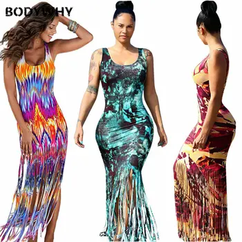 

Women Summer Casual Beach Dress Sleeveless Tank Top Tassels Long Maxi Dresses Party Dress Women Dress Sexy Dress
