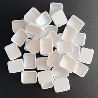 25/50/100pcs 1ml Rounded Corner Empty Watercolor Paint Pans Rectangle White Pigment Pans for Watercolor Acrylic Oil Paints 1
