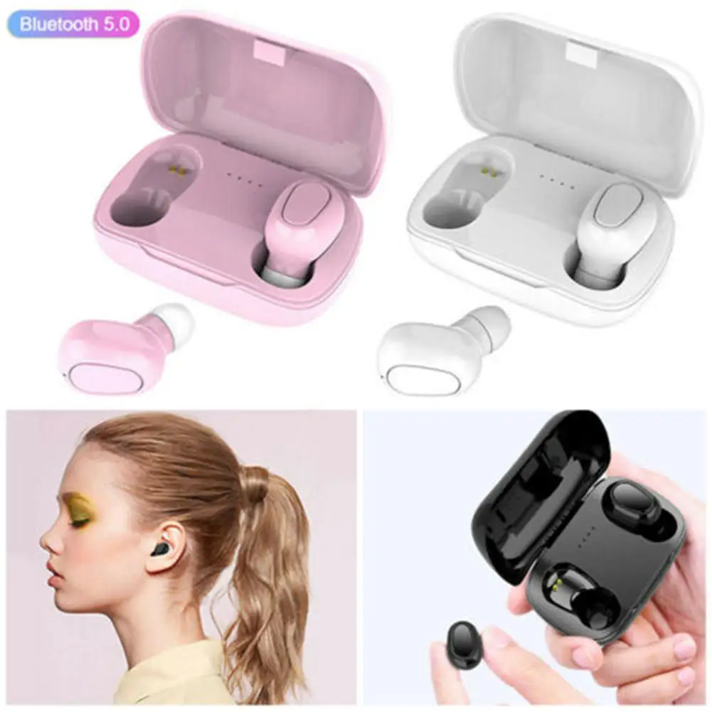 Bluetooth 5 0 TWS Wireless Headset Dual Earbuds Music Sport Earphones 9D Sound w Charging Box for Samsung iPhone Android Phones