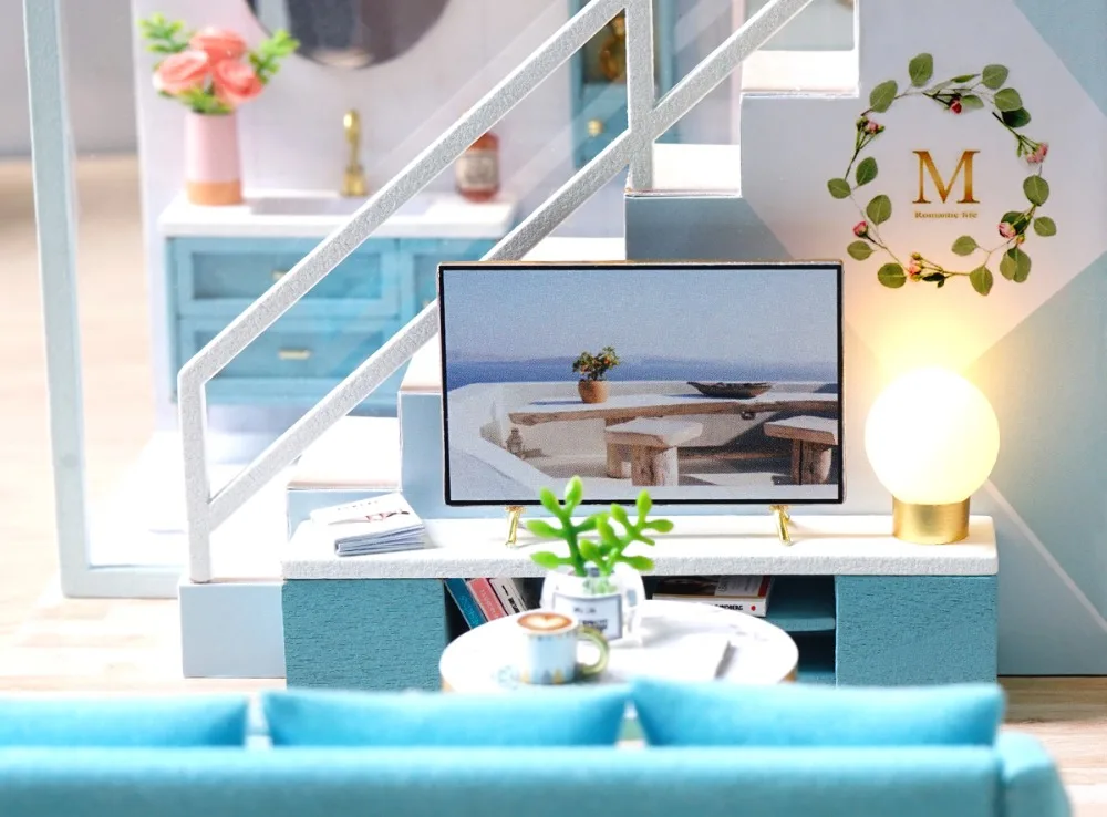 DIY Кукольный дом мебель миниатюрный кукольный дом пылезащитный чехол деревянный кукольный домик светильник для кукол игрушки ручной работы для детей# E