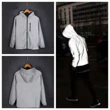 Мужская водонепроницаемая Светоотражающая куртка для бега, ночное пальто, верхняя одежда, ветровка, мужская куртка для бега с капюшоном