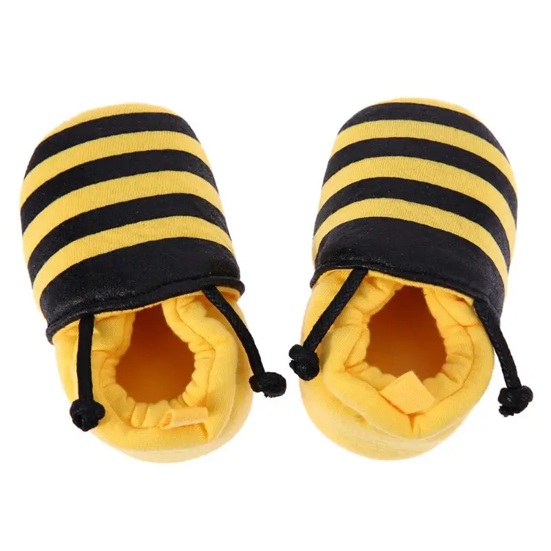 Casual Shoes Cute Cartoon Yellow Bee Pattern Newborn Baby Infant Shoes Elastic Band Soft First Walker