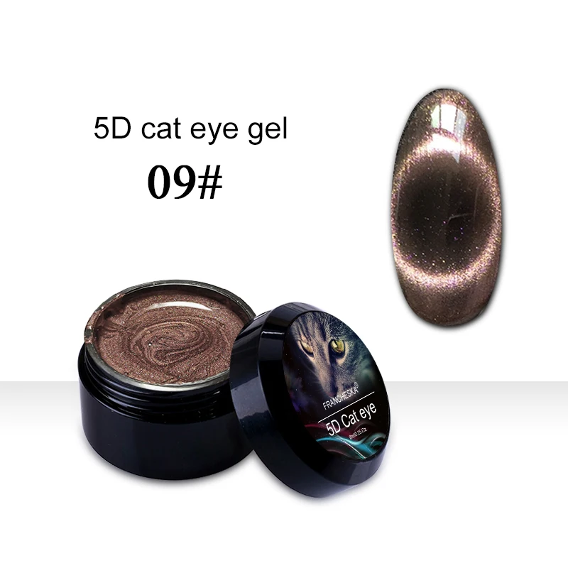 Франческа 8 мл 9D Galaxy кошачий глаз гель для ногтей Хамелеон для использования с магнитом Замачивание Светодиодный УФ лак Полупостоянный Маникюр гель лак - Цвет: 5D cat eye 09