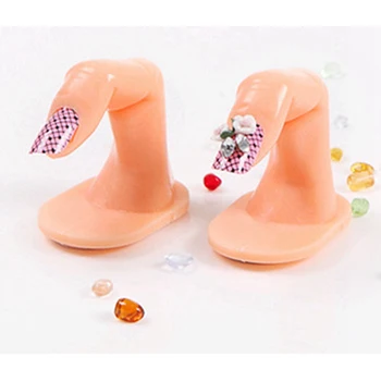 

False Finger Nail Art Model Nail Design Practice Tools Training Finger Manicure Fake Nail Tips Polish Display Salon Tools Beauty