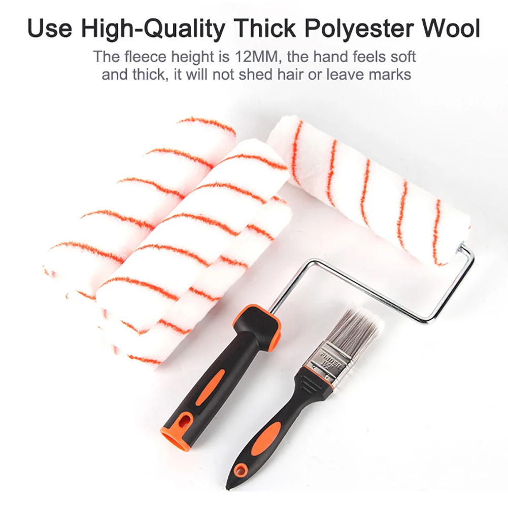 

8pcs Multi-functional DIY Paint Roller Brush Set Handle Tool Home Use Wall Brushes Home Repair Wall Ornament Painting Brush Tool