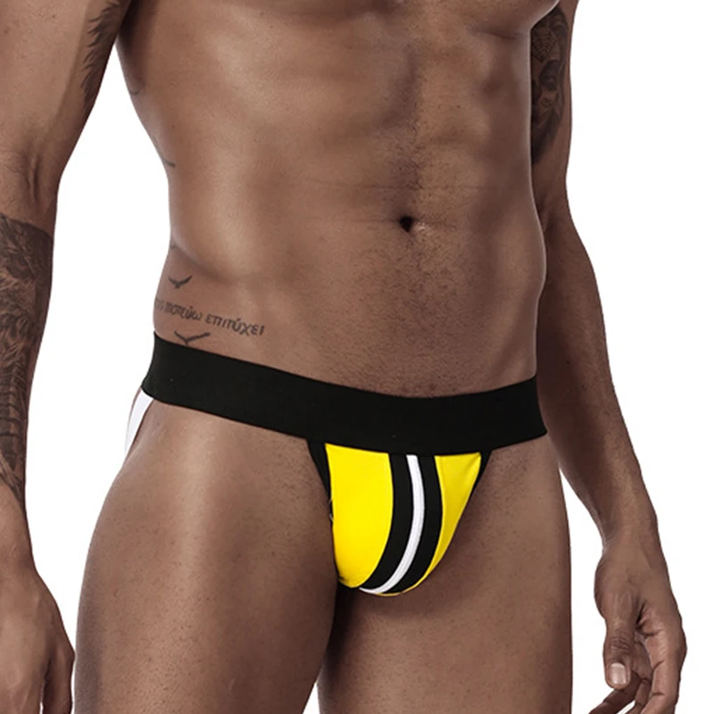 Gay Sexy Underwear Penis U Convex Pouch Jockstrap Exotic Soft Sissy Thong Open Backless Cuecas Slip Men Bikini |