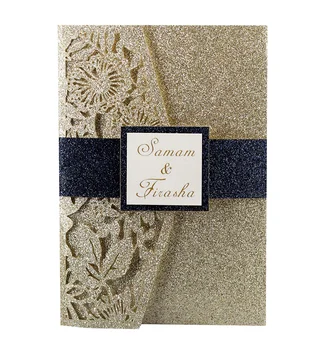 

50pcs Fancy Hollow out laser and colorful diamond Invitation Card Greeting Card Customize Business With RSVP Card Party Supplies