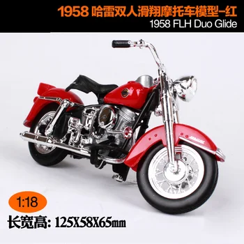 

Maisto 1:18 Harley Davidson 1958FLH Duo Glide Motorcycle metal model Toys For Children Birthday Gift Toys Collection