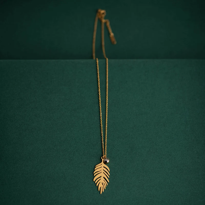 Fever&Free модное ожерелье из нержавеющей стали для женщин, Золотое маленькое ожерелье с роговым листком, рождественское очаровательное винтажное ювелирное изделие - Окраска металла: Style4